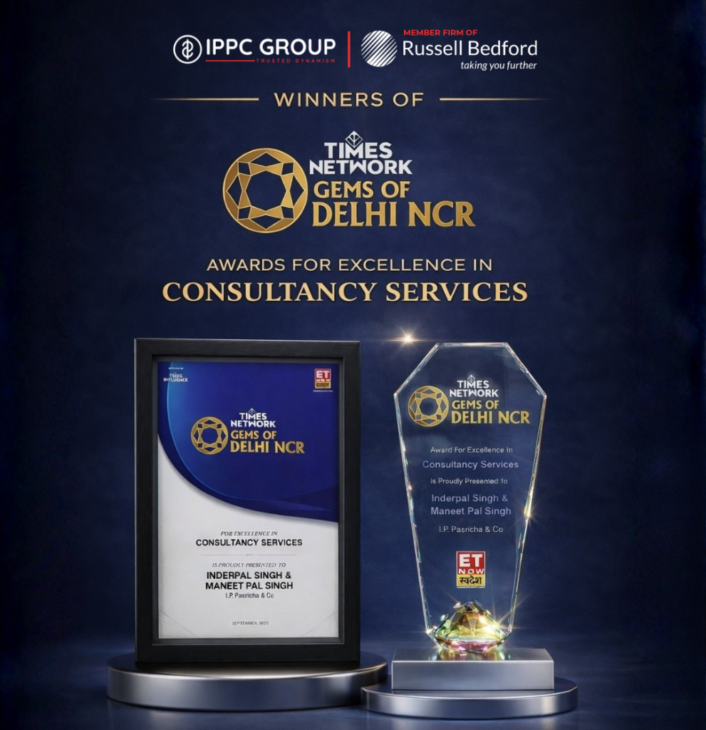 IPPC GROUP (I.P. Pasricha & Co) Recognised for Excellence in Consultancy Services at Times Network Gems of Delhi NCR – 2025